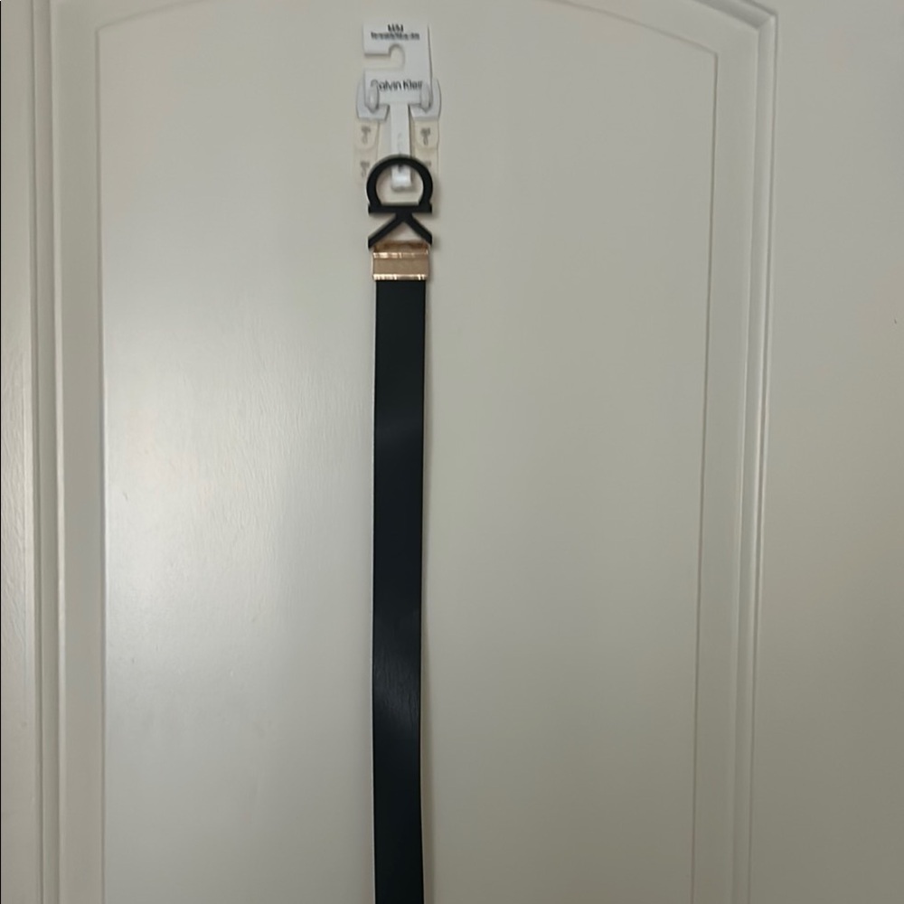 Calvin Klein Black Belt with Gold Accent